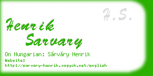 henrik sarvary business card