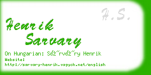 henrik sarvary business card